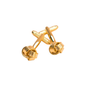 Onyx Art Gold Knot Cufflinks